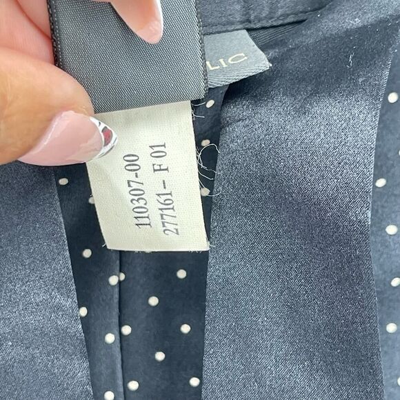 Banana Republic Women’s 100% Silk Black Polka Dot Tie Waist Skirt Size 4 - Picture 6 of 8